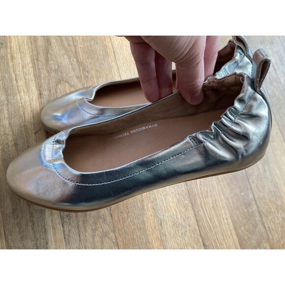 FitFlop Allegro Ballet Flats Shoes 6 Silver Metallic Leather Women’s - Picture 2 of 14